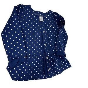 Carter's button down sweater with white polka dots Size 5‎